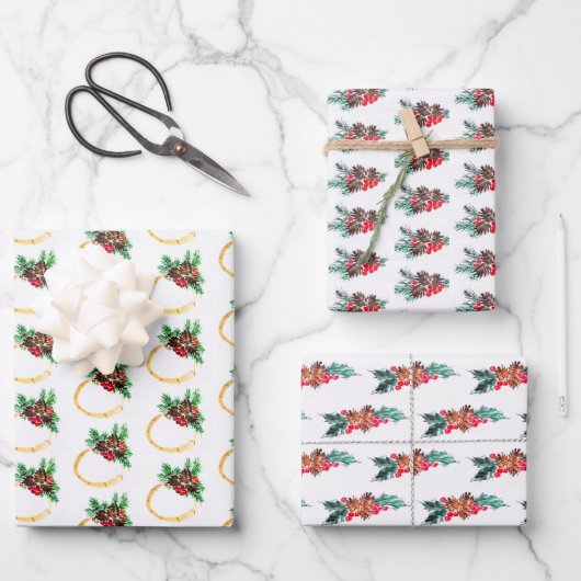 Kerstairpatroon ornamie inpakpapier vel (Voorkant)