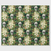 Kerstairpatroon van Floral en Skulls Cadeaupapier (Vlak)