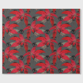 Kerstairpatroon van Floral en Skulls Cadeaupapier (Vlak)