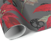 Kerstairpatroon van Floral en Skulls Cadeaupapier (Rol Hoek)