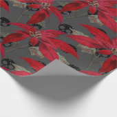 Kerstairpatroon van Floral en Skulls Cadeaupapier (Hoek)