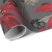 Kerstairpatroon van Floral en Skulls Cadeaupapier (Rol Hoek)
