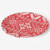 Kerstairpatroon van rode en witte kerst papieren bordje (Gekanteld)