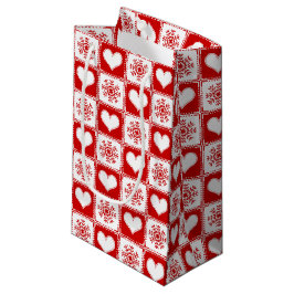 Kerstairpatroon voor harten en snowflakes klein cadeauzakje