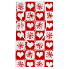 Kerstairpatroon voor harten en snowflakes klein cadeauzakje