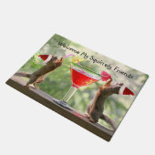 Kerstairrel Cocktail door Mat (Schuin)