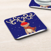 Kerstairrendierenset van 6 onderzetter (Linkerzijde)