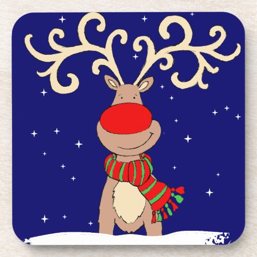 Kerstairrendierenset van 6 onderzetter (Voorkant)