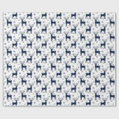 Kerstairrenierpatroon met witte feestdag cadeaupapier (Vlak)