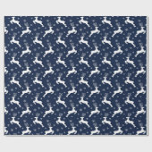 Kerstairrenierpatroon met witte feestdag cadeaupapier (Vlak)