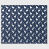 Kerstairrenierpatroon met witte feestdag cadeaupapier (Vlak)