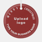 Kerstairrode cirkel glazen versiering glas ornament (Voorkant)