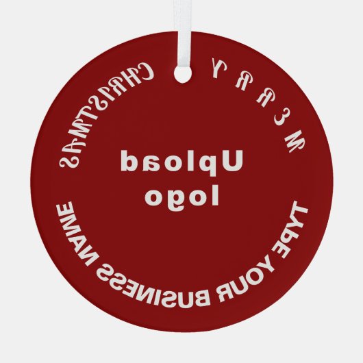 Kerstairrode cirkel glazen versiering glas ornament (Achterkant)