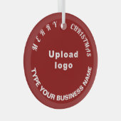 Kerstairrode cirkel glazen versiering glas ornament (Voorkant Rechts)