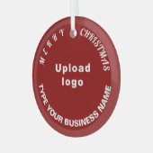 Kerstairrode cirkel glazen versiering glas ornament (Voorkant links)