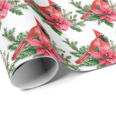 Kerstairrode kardinaal vogelpijn cadeaupapier (Rol Hoek)