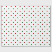 Kerstairrode witte witte poka dots patroon cadeaupapier (Vlak)