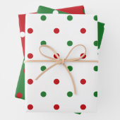 Kerstairrode witte witte poka dots patroon inpakpapier vel (In situ)