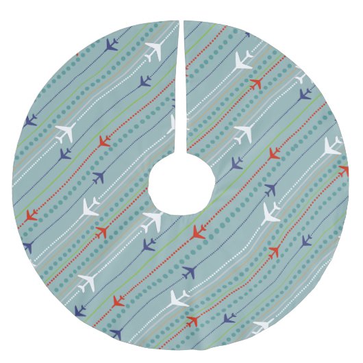 Kerstairrog van het type Retro Airplane Pattern Kerstboom Rok (Voorkant)