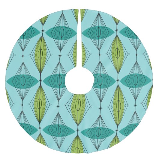 Kerstairrok van atoomgeel en Starbursts Kerstboom Rok (Voorkant)