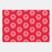 Kerstairrood en wit schattig georanje patronen inpakpapier vel (Voorkant 3)