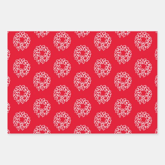 Kerstairrood en wit schattig georanje patronen inpakpapier vel (Voorkant 3)