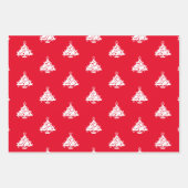 Kerstairrood en wit schattig georanje patronen inpakpapier vel (Voorkant 2)