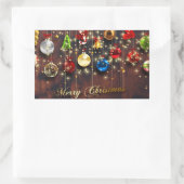 Kerstairversiering en sneeuwvlokken rechthoekige sticker (Tas)