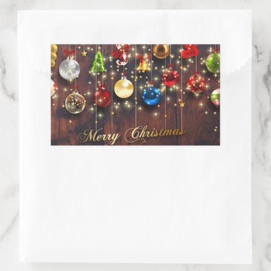 Kerstairversiering en sneeuwvlokken rechthoekige sticker (Tas)