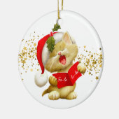 Kerstairversiering — keramisch Kat Keramisch Ornament (Links)
