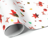 Kerstairversieringen en groene foto cadeaupapier (Rol Hoek)