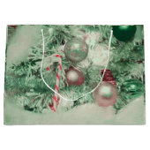 Kerstairversieringen Groene Roze Vakantiegboom Groot Cadeauzakje (Voorkant)