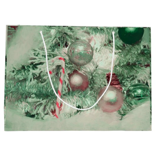 Kerstairversieringen Groene Roze Vakantiegboom Groot Cadeauzakje (Achterkant)