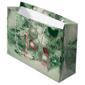 Kerstairversieringen Groene Roze Vakantiegboom Groot Cadeauzakje (Voorkant Gekanteld)