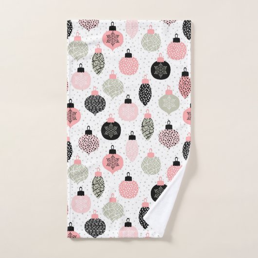 Kerstairversieringen Roze en Groene Witte Achtergr Bad Handdoek (Handdoek)
