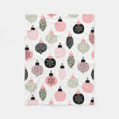Kerstairversieringen Roze en Groene Witte Achtergr Fleece Deken (Voorkant)