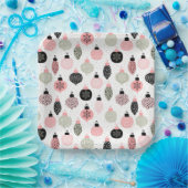 Kerstairversieringen Roze en Groene Witte Achtergr Papieren Bordje (Feest)