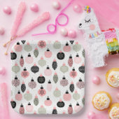 Kerstairversieringen Roze en Groene Witte Achtergr Papieren Bordje (Feest)