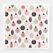 Kerstairversieringen Roze en Groene Witte Achtergr Servet (Voorkant)