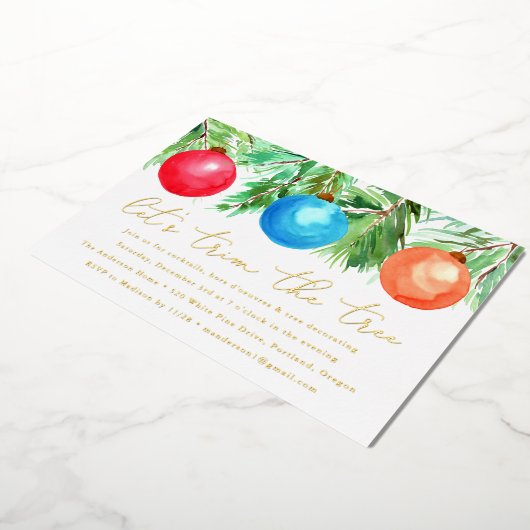 Kerstairversieringspartij Folie Uitnodiging (Gedraaid)