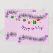 Kerstais met kleurvolle decoratieballen feestdagenkaart (Voorkant / Achterkant)