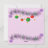 Kerstais met kleurvolle decoratieballen feestdagenkaart (Achterkant)