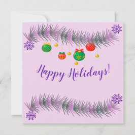 Kerstais met kleurvolle decoratieballen feestdagenkaart