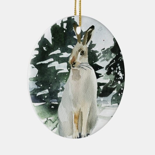 Kerstajaars versiering winterhare decoratie (Rechts)