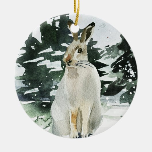 Kerstajaars versiering winterhare decoratie (Voorkant)