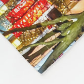 Kerstak en sneeuw fleece deken (Hoek)