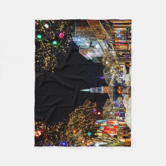 Kerstak en sneeuw fleece deken (Voorkant)