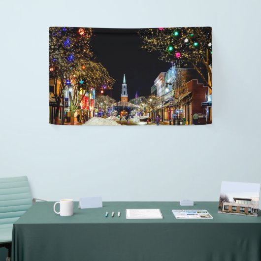 Kerstak en sneeuw spandoek (Beurs)