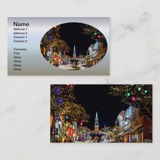 Kerstak en sneeuw visitekaartje (Voorkant / Achterkant)