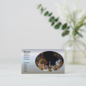 Kerstak en sneeuw visitekaartje (Staand voorkant)